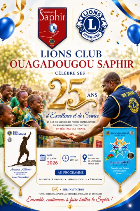 CELEBRATION DES 25 ANS DU LIONS CLUB OUAGADOUGOU SAPHIR